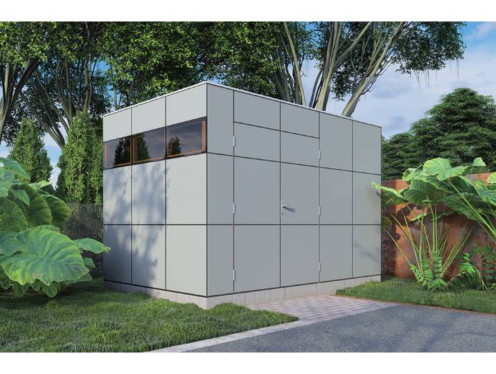Bertilo Design-Gartenhaus 1 Anthrazit-Hellgrau 2.3 × 2.3 m