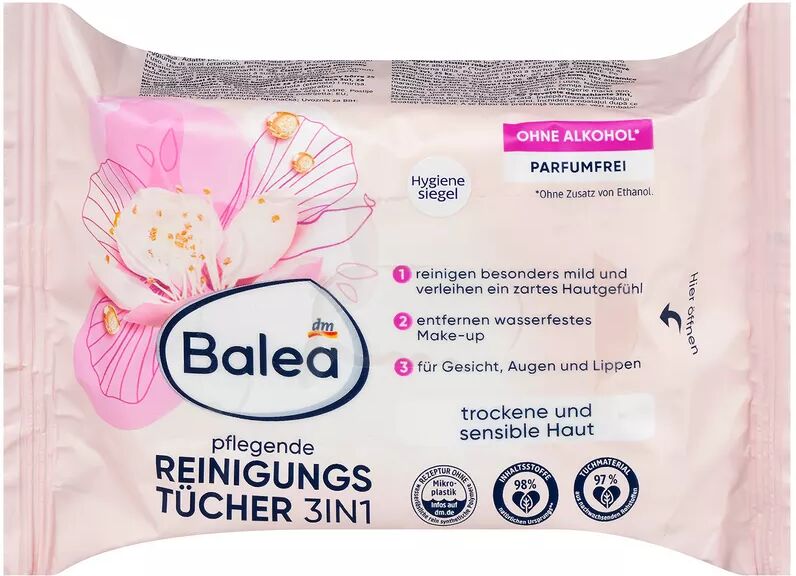 Balea - Abschminktücher Pflegend 3in1, 25 Stück