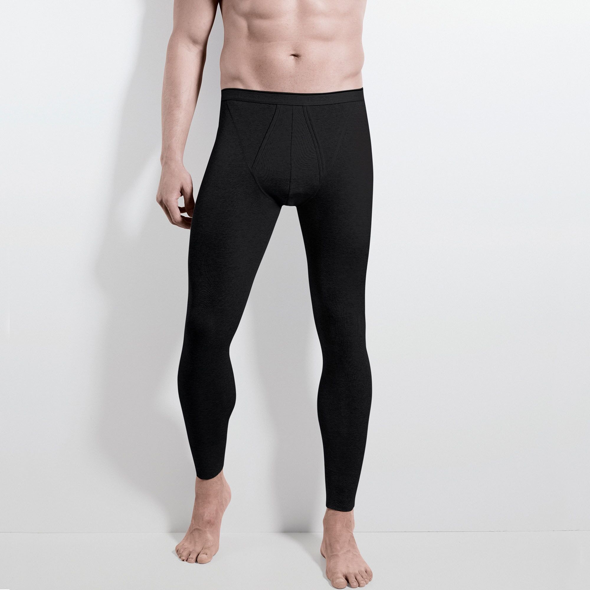 Lange Unterhose ISA BODYWEAR "Lange Unterhose mit Eingriff", Herren, Gr. XXL, schwarz, Obermaterial: 100% Baumwolle CO., Unterhosen Lange Unterhose schwarz XXL