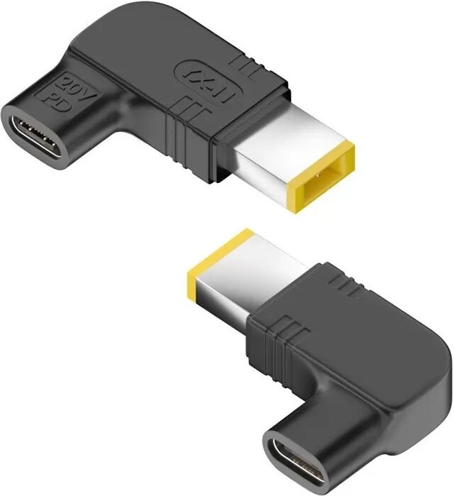 INF 2er-Pack USB-C Buchse auf Square Plug 20V Winkel PD Trigger Adapter Kompatibel mit Lenovo
