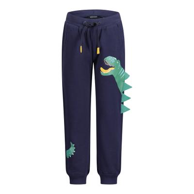 Sweathose BLUE SEVEN, Jungen, Gr. 116, N-Gr, blau (nachtblau), angeraute Sweatware, Obermaterial: 100% Baumwolle, bedruckt, unifarben, lang, Hosen Sweathose, Baumwolle, mit Druck und bewegter Applikation