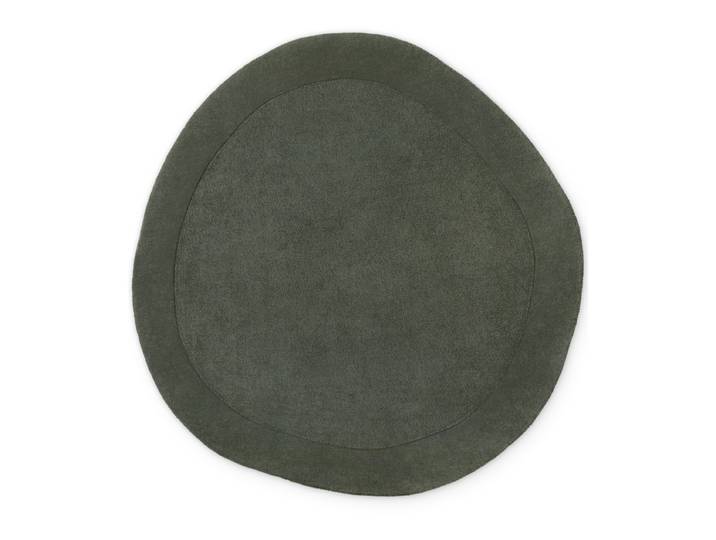 Wollteppich Kivi Organic rund Grün/Grün Ø 160cm Baumwollstoff/Wolle
