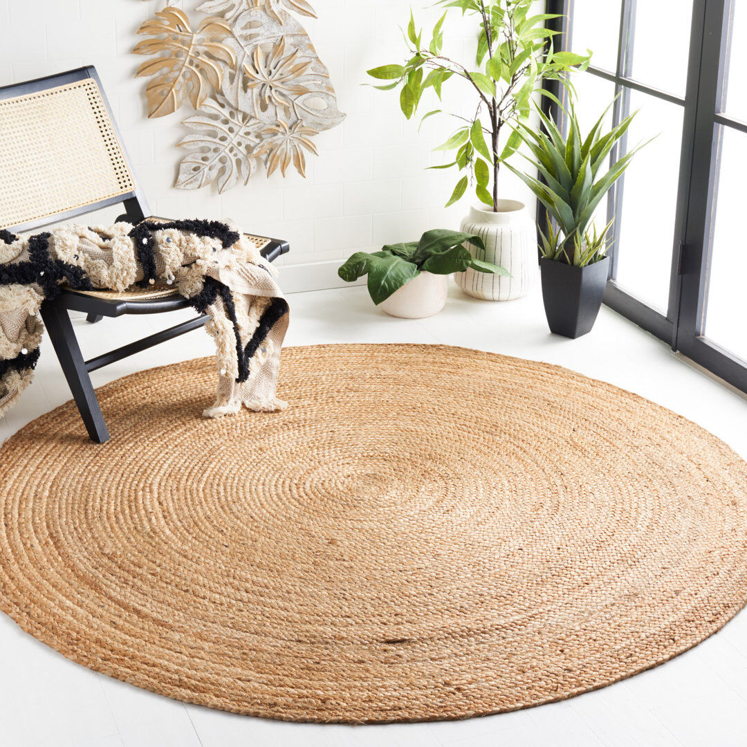 Blue Elephant Arria Flatweave Beige Rug Beige Round 122 cm