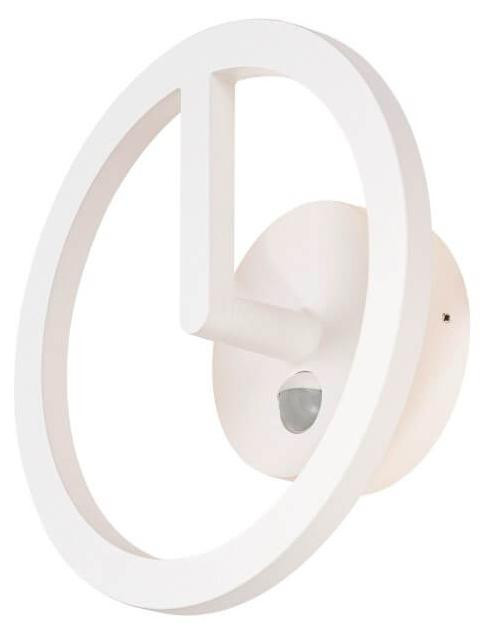 SLV Paul Neuhaus Q-Ring moderne aluminium buitenlamp met bewegingssensor en up-down lichteffect - wit