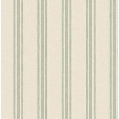 NextWall Woven Ticking Stripe Peel and Stick Wallpaper