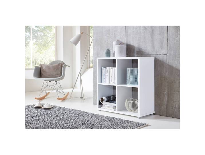 Étagère Nernier II Panneau aggloméré enduit Blanc/Blanc 74cm