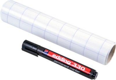 Magic Charts Legamaster, für Flipcharts, kariert, selbstklebend & beschreibbar, inkl. Permanentmarker, L 300 x B 200 mm, Polypropylen, weiß, 25 Blatt