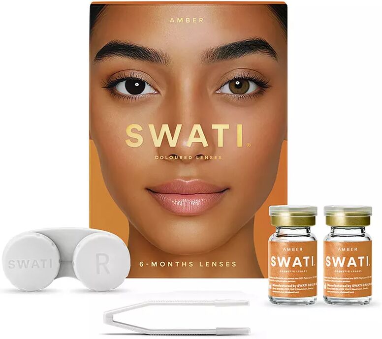 SWATI - Farbige Kontaktlinsen für 6 Monat, Set, AMBER BROWN