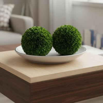 Porch & Den "Maison 8"" Handcrafted Preserved Boxwood Decorative Balls (Set of 2)"