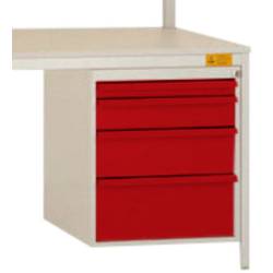 Manuflex LD4832.3003 ESD ESD-Gehäuse-Unterbau, Nutzhöhe 500 mm mit 4 Schubfächern