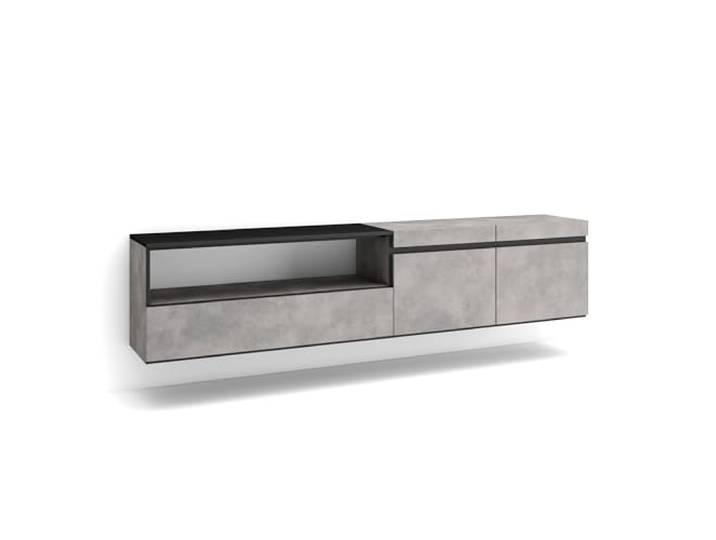 Skraut Home TV-Schrank, Lowboard für Wohnzimmer und Esszimmer 200x45x35cm Für TV-Geräte bis zu 80 Hängend Moderner Stil Zement