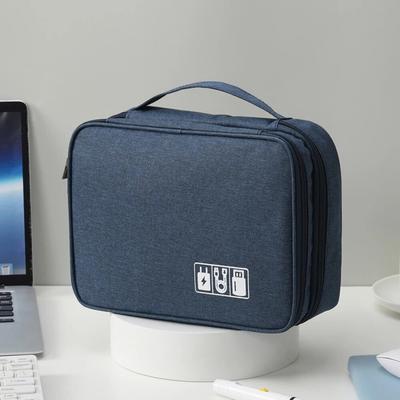 Travel Electronics Organizer Bag For Cables Chargers And Gadgets blue