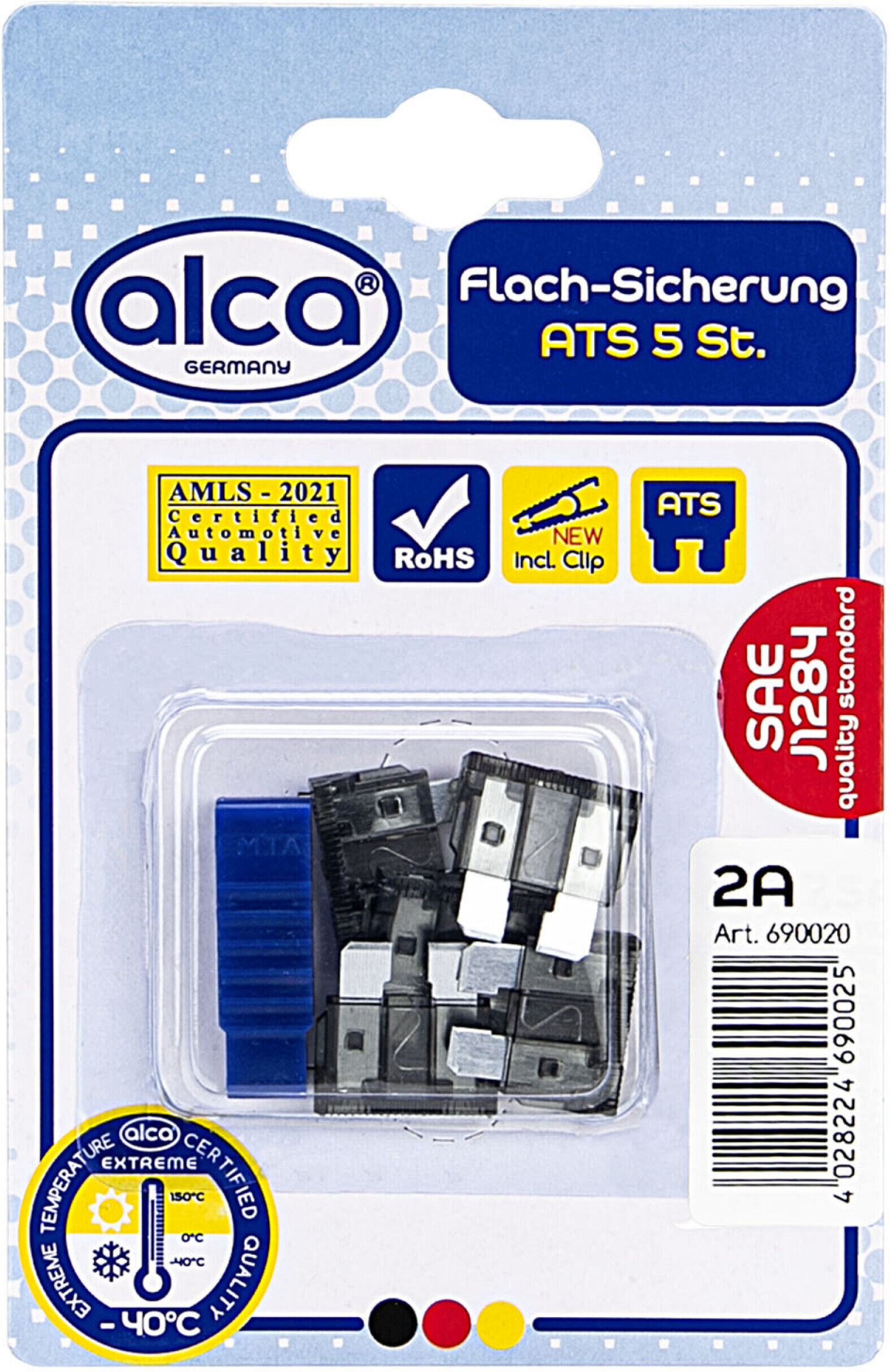 Alca Sicherung Flach-Sicherungen 2a 5 St. Blister 690020