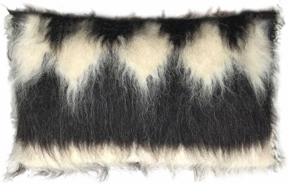 Malagoon Coussin rectangle losange en laine noir 40x70 Noir 40x12x70cm
