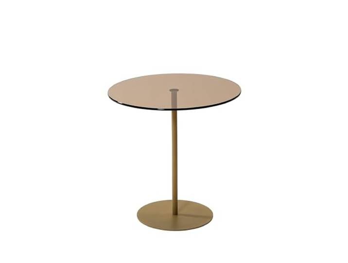 Hanah Home Moderner Beistelltisch, 50 cm, Gold & Bronze, 100% Sicherheitsglas & Metallgestell Stilvolles & glamouröses Design für Ihre Wohnräume