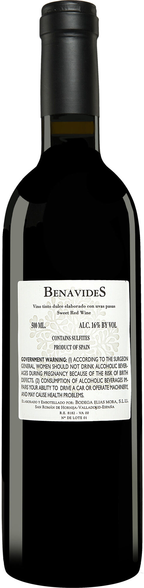 Elías Mora »Dulce Benavides« - 0,5 L. 16% Vol. Rotwein Süss aus Spanien