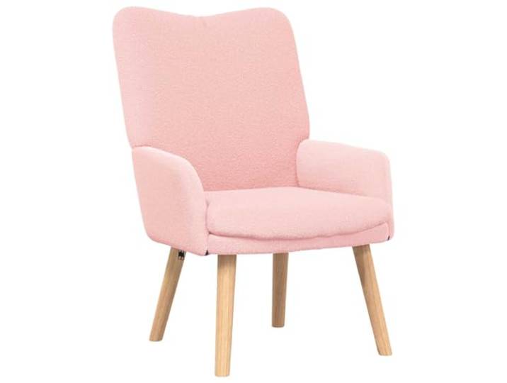 Heofavd Relaxsessel Rosa 63x67x94 cm Schafstoff Sessel Holzbeine