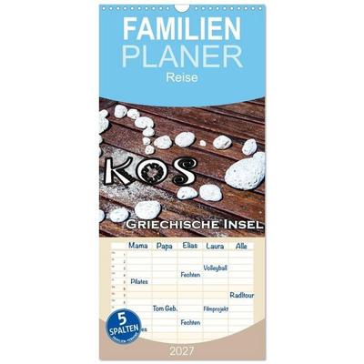 Familienplaner 2027 - Griechische Insel Kos mit 5 Spalten (Wandkalender, 21 x 45 cm) CALVENDO