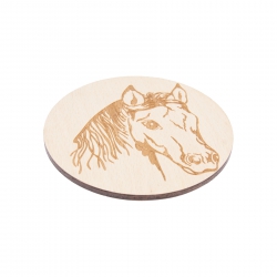 holzspielerei Getränke-Untersetzer natur - Pferd 4er Set 281248