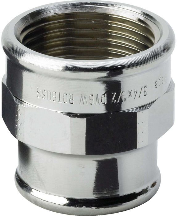Viega Muffe 447816 3240, in Rp1/2 x Rp3/8 Rotguss verchromt