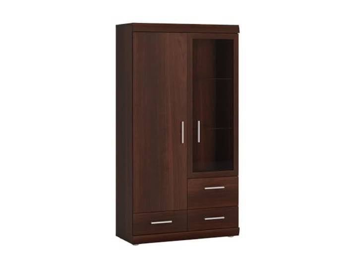 Lomadox Highboard 80 cm Nussbaum Wohnzimmerschrank Vitrinenschrank Vitrine Stauraumschrank Geschirrschrank