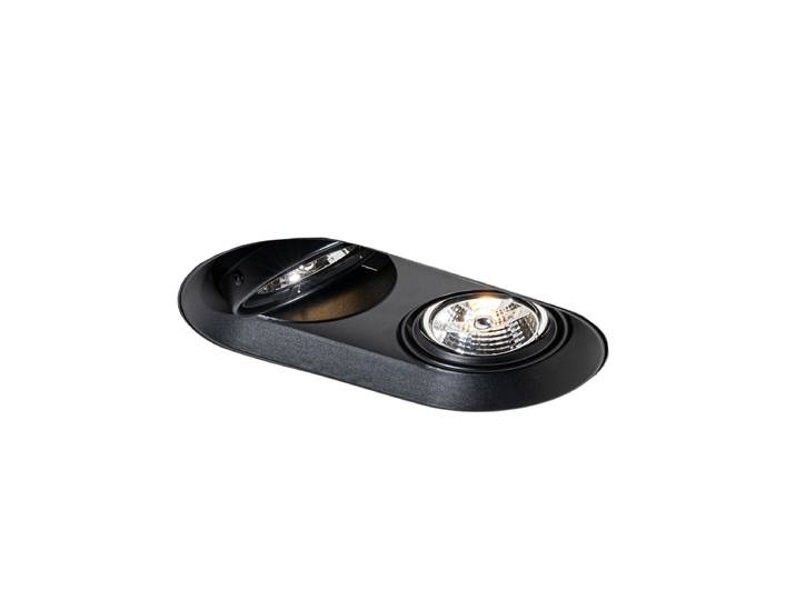 Spot encastré arrondi noir GU10 70 mm 2 lumières - Hubs
