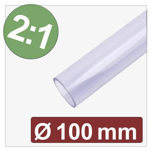 Quadrios 25CA623 Schrumpfschlauch ohne Kleber Transparent 100mm 50mm Schrumpfrate:2:1 Meterware