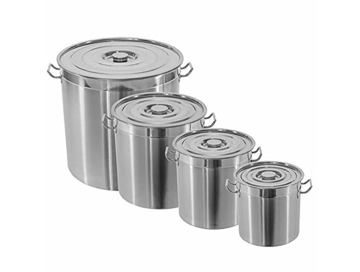 Gastronomie Kochtopf XXL aus Edelstahl in 5 Größen 20l, 30l, 45l, 70l, 90l auswählbar (70L = 45x45cm)