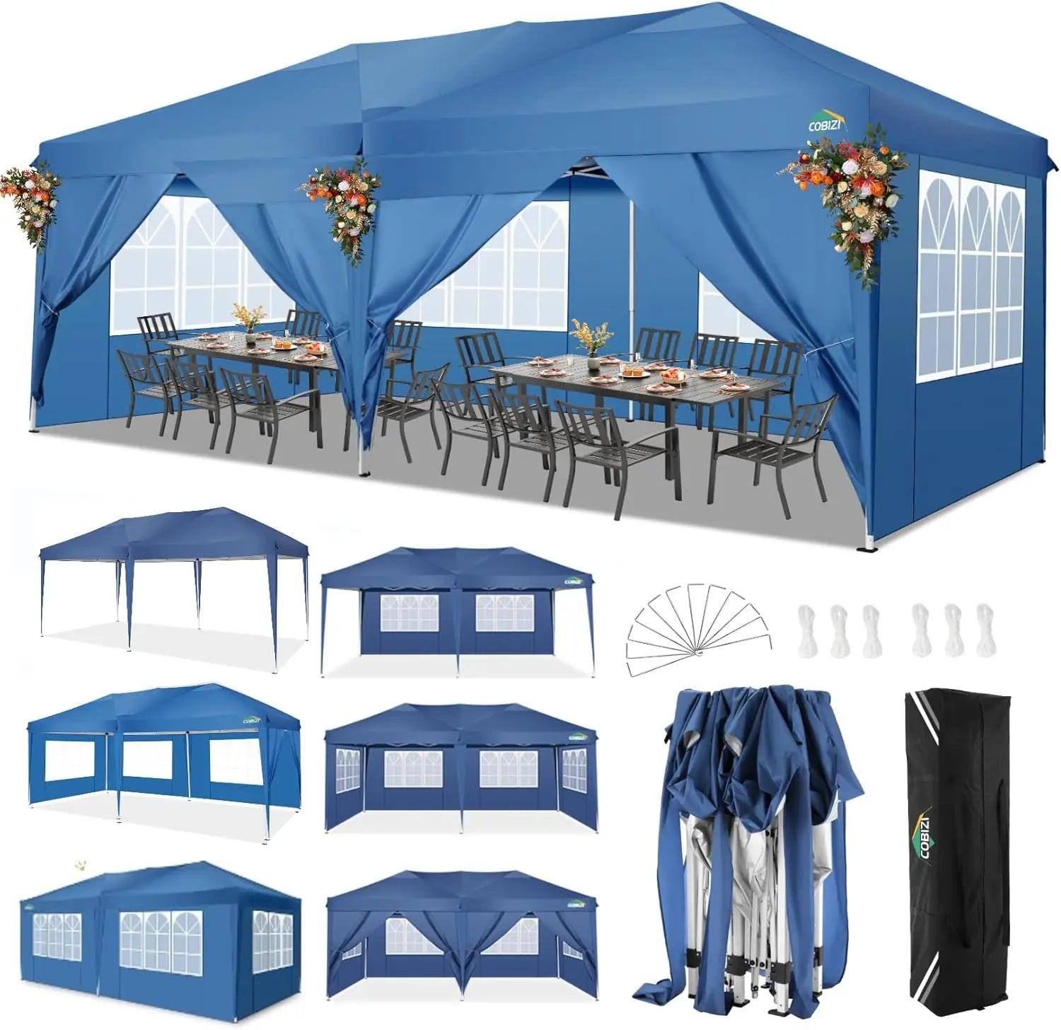 Partyzeltdach - Klappbares Gartenhaus - Außenzelt - Sonnenschutz-Zelt - 3 x 6 Meter - Wasserdicht, 210D Oxford