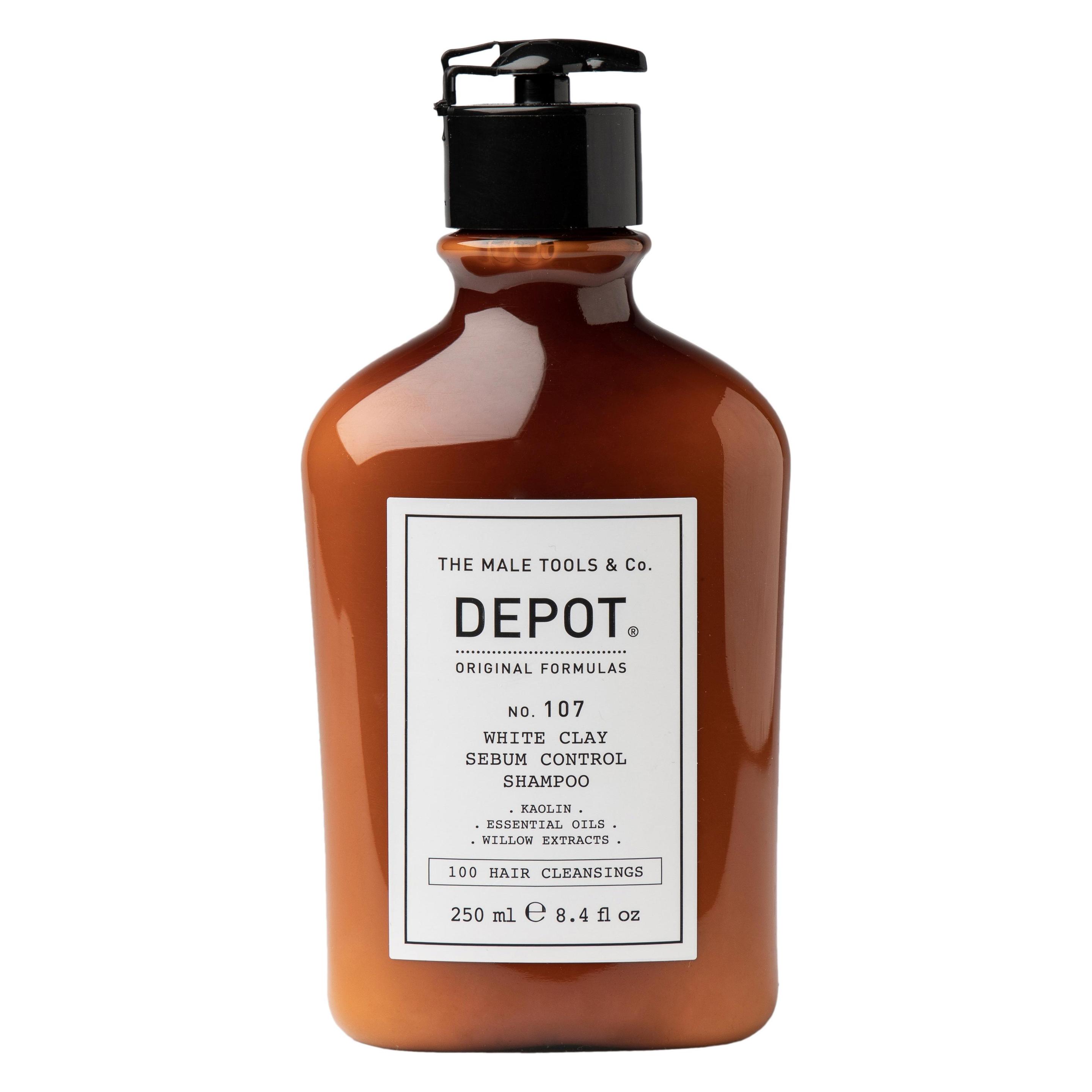 Depot - No. 107 White Clay Sebum Control Shampoo - 250 ml (Flüssiges Shampoo, 250 ml) (D107)