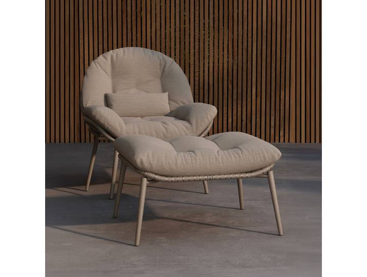 Nohr Outdoor Loungestoel Laurissa Met hocker - Beige