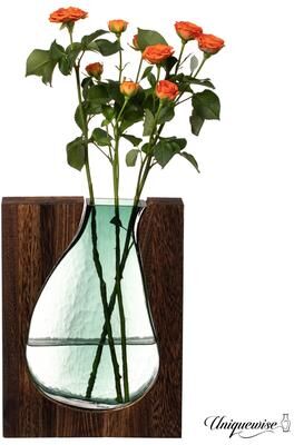 Uniquewise Wood and Glass Inlay Vases - Merging the Natural Warmth and Texture of Wood with the Elegance and Color