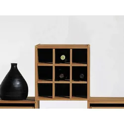 Weineinsatz für Stapelbox Buche natur geölt braun 33x33x30 cm