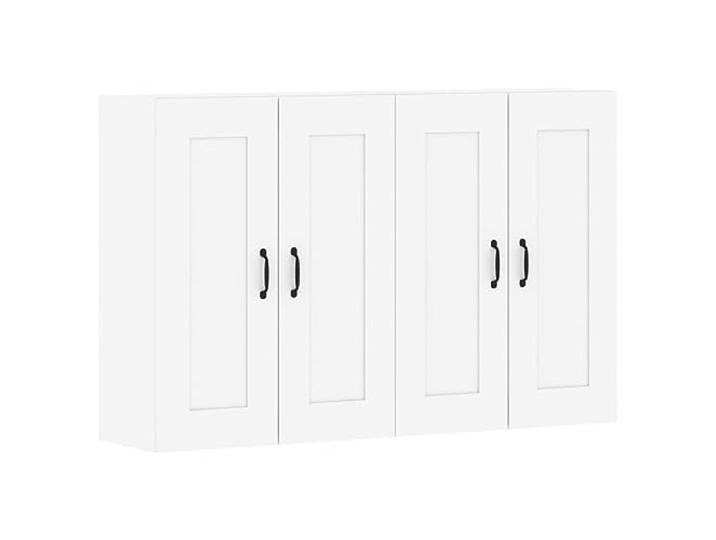 KKgypkn 2er Set Wandschrank Holzwerkstoff Weiß Wandmontage Hängeschrank, Reichlich Stauraum, Vielseitig als Sideboard-Aufsatz