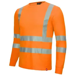 AS Arbeitsschutz Nitras Motion Tex VIZ Warnschutz-Langarmshirt | Gr. XL | orange
