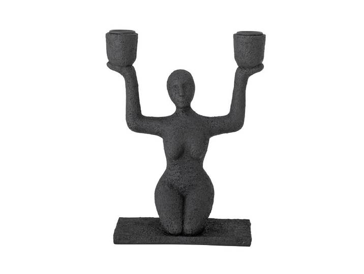 Kerzenhalter Meditation - aus Polyresin - Schwarz - Luxusbetten24