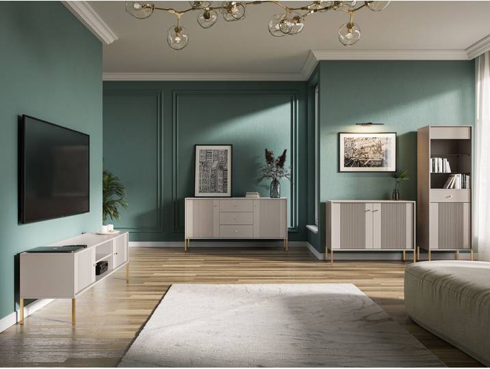 Commode 105 x 79 x 39cm Beige/Cachemire