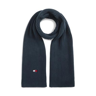 Schal TOMMY JEANS "TJW HERITAGE CORE", Damen, blau (dunkelblau), Strick, Baumwolle, Modetücher Schal