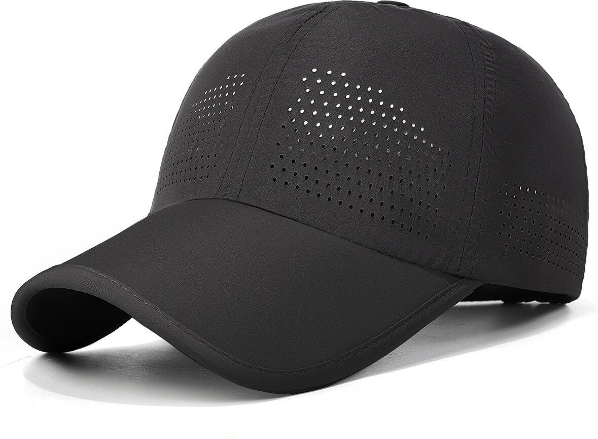 INF Schnelltrocknende atmungsaktive Baseball-Sonnenkappe – Leichtes Polyester mit Belüftung für Outdoor-Sport und Freizeit Schwarz