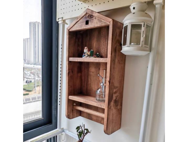 Étagère de rangement murale en bois massif, armoire à grille multifonctionnelle pour cuisine/étude, organisateur de décoration murale pour chambre d'enfants
