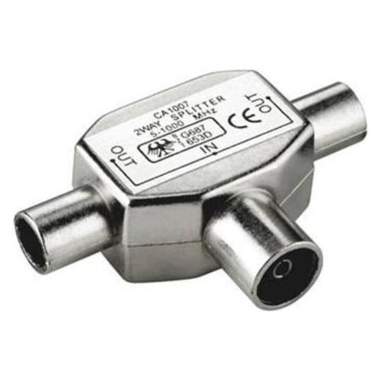 PremiumCord TV-Antennenkombinierer-Splitter IEC 75 Ohm 1xF-2xM (Stecker und Verbinder) (8592220007423)