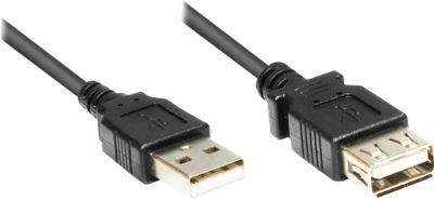 Verlängerung USB 2.0 Stecker A/A 1,8 m, schwarz