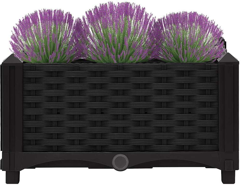 vidaXL Arriate 40x40x23 cm polipropileno Negro