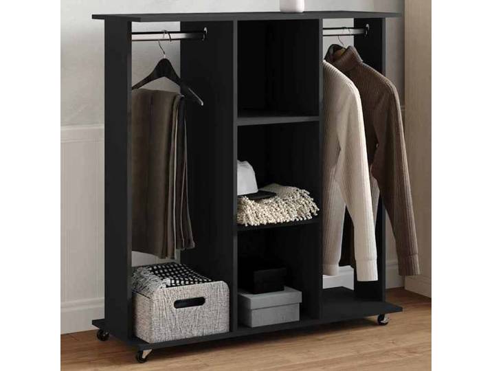 SALE 2025  Garde-robe avec roues noir 102x38x110 cm - bois d'ingénierie chill959407