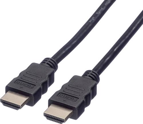 Value HDMI Anschlusskabel HDMI-A Stecker, HDMI-A Stecker 1.00 m Schwarz 11.99.5901 8K UHD, doppelt geschirmt HDMI-Kabel