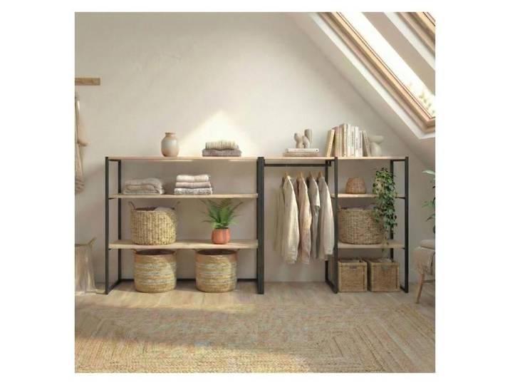 Lot de 2 portants vêtements sous combles KADRA modulables 200x85cm