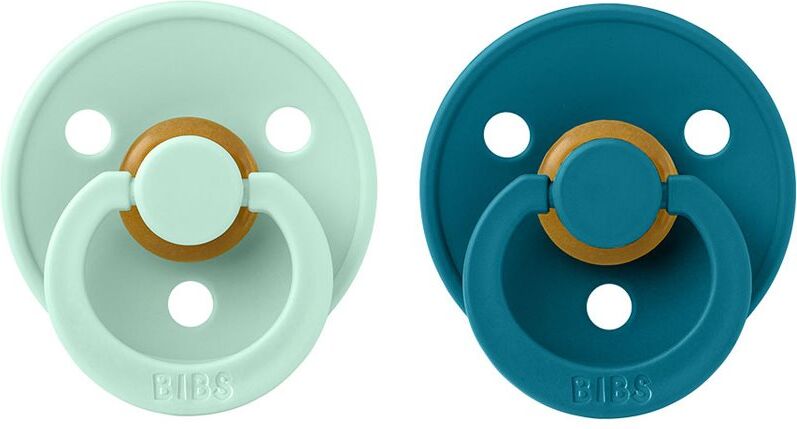 BIBS Colour Natural Rubber Size 2: 6+ months tétine Nordic Mint / Forest 2 pcs