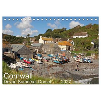 Cornwall - Devon Somerset Dorset (Tischkalender 2027 DIN A5 quer), CALVENDO Monatskalender