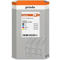 Prindo, Druckerpatrone, kompatibel mit Brother LC-421  ///