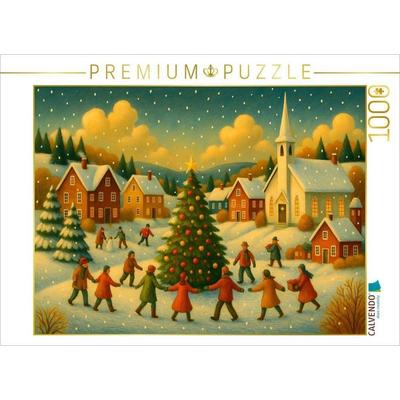 CALVENDO Puzzle Lichterglanz und Schlittschuhspuren | 1000 Teile Lege-Größe 64x48cm Foto-Puzzle für glückliche Stunden
